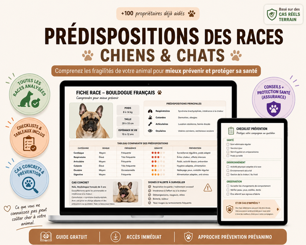 🐾 Guide Prévention Santé – Chiens & Chats : les prédispositions à connaître