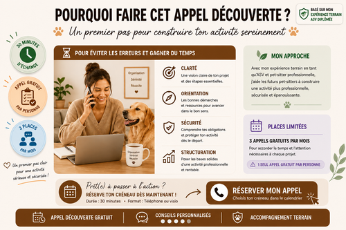 Appel découverte Pet-sitting – Fais le point sur ton projet avant de te lancer | 30 min