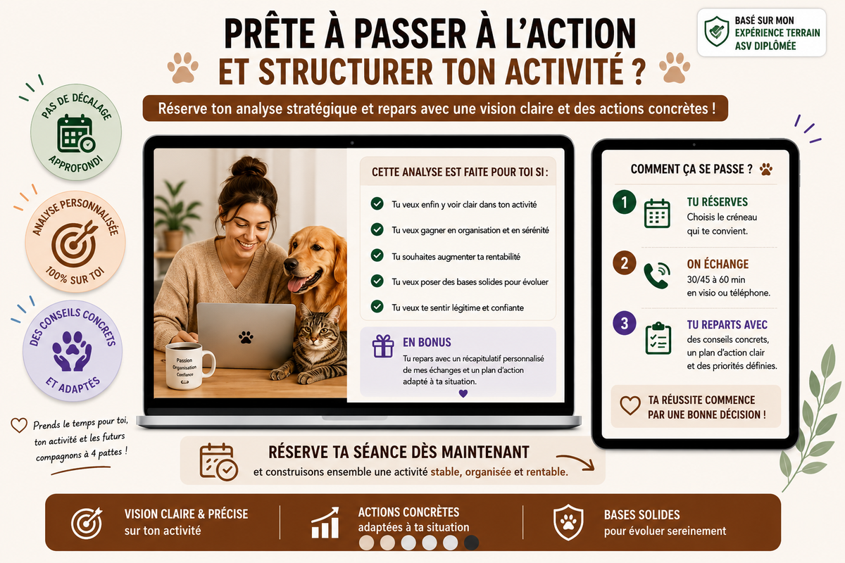 Analyse stratégique Pet-sitter – Audit complet de ton activité | 1 h 20