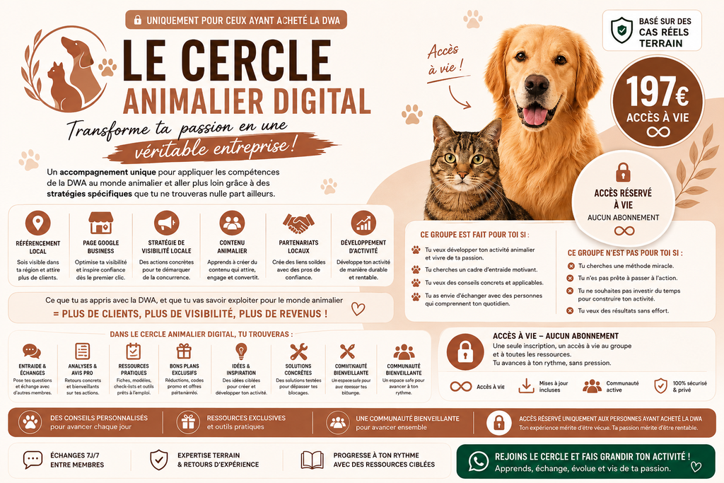 Le Cercle Animalier Digital – Marketing & développement pour professionnels animaliers