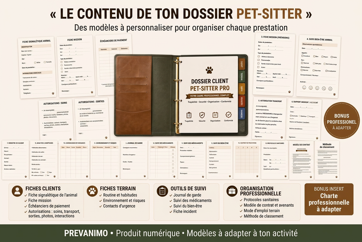 Contenu détaillé du dossier pet-sitter