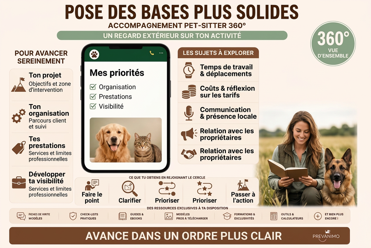 Accompagnement Pet-sitter 360° – Construis une activité professionnelle, structurée & durable