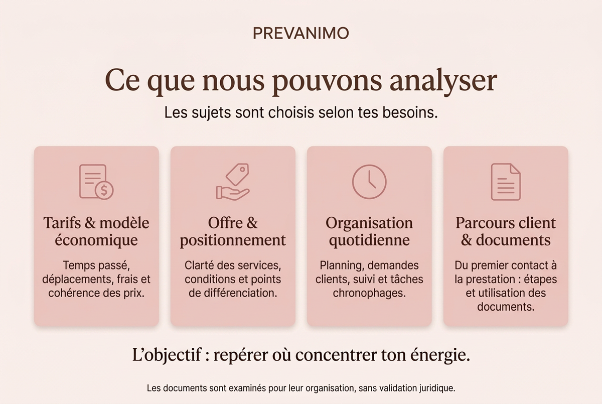 Les quatre axes de l’analyse, palette rose et marron