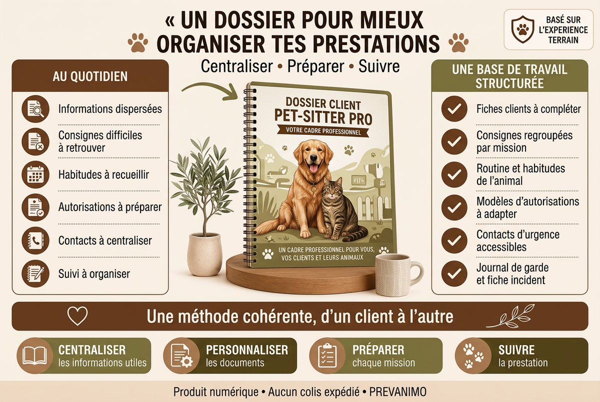 Organisation des prestations pet-sitter