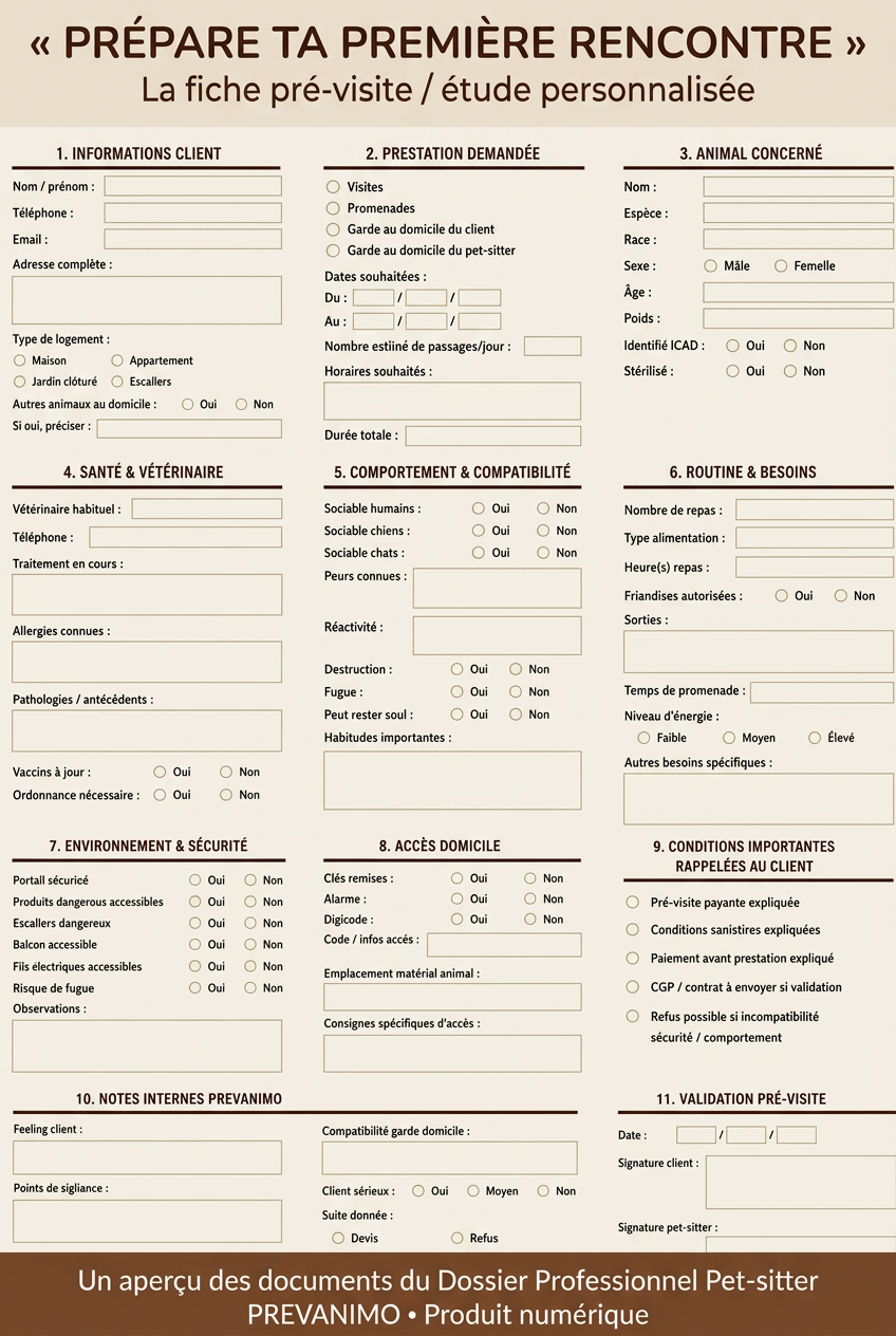 Présentation de la fiche pré-visite