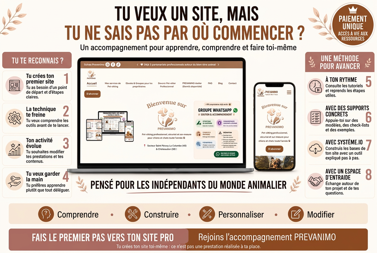 Crée ton site professionnel toi-même – Accompagnement Système.io | Accès à vie