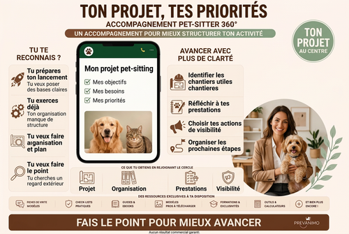 Accompagnement Pet-sitter 360° – Construis une activité professionnelle, structurée & durable